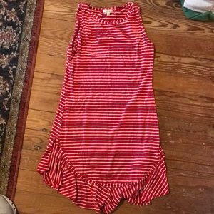 Max Studio Red/White Striped Dress